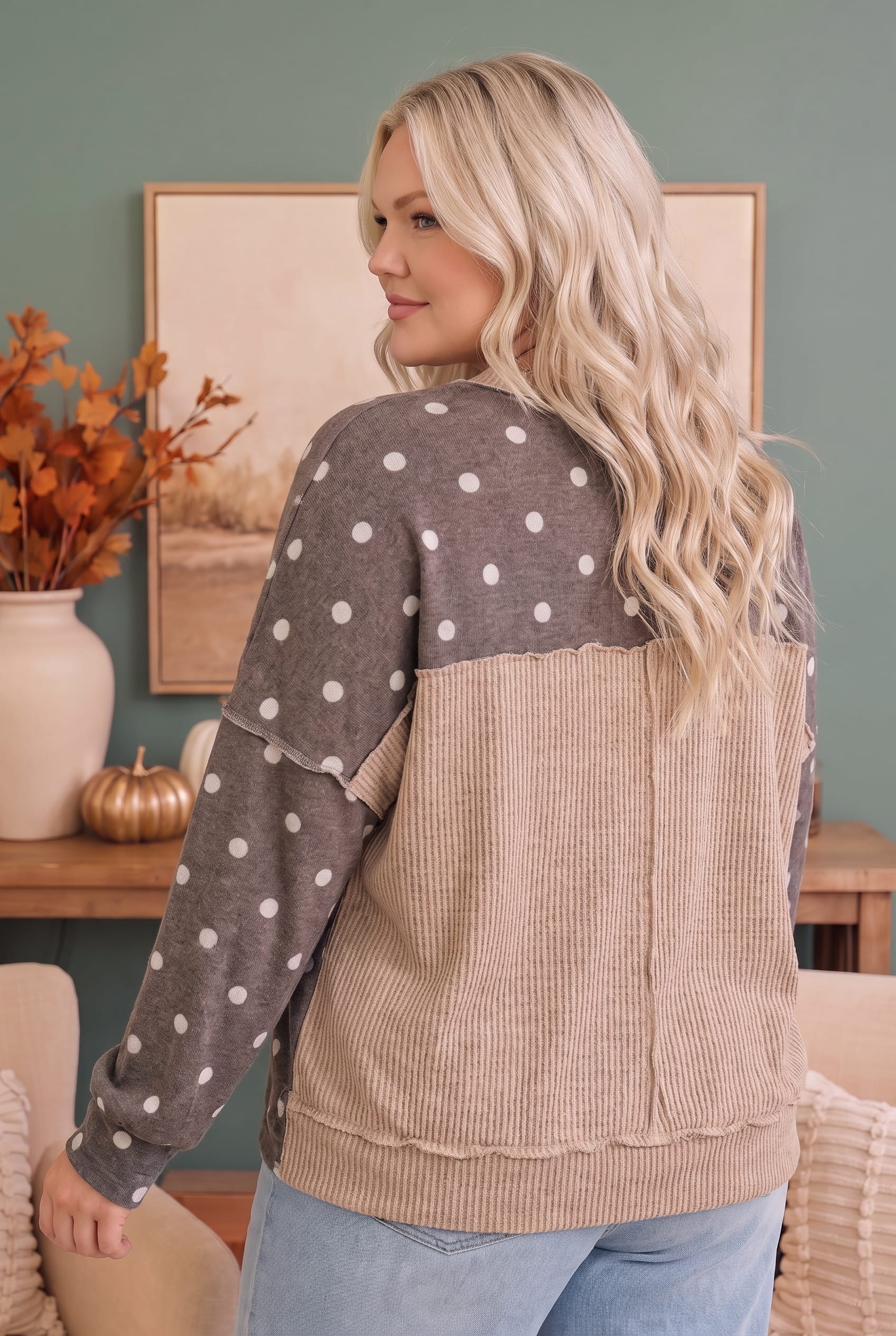 Connect the Dots Oversized Pullover Sweater Top