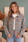 Rosy Days Floral Denim Jacket