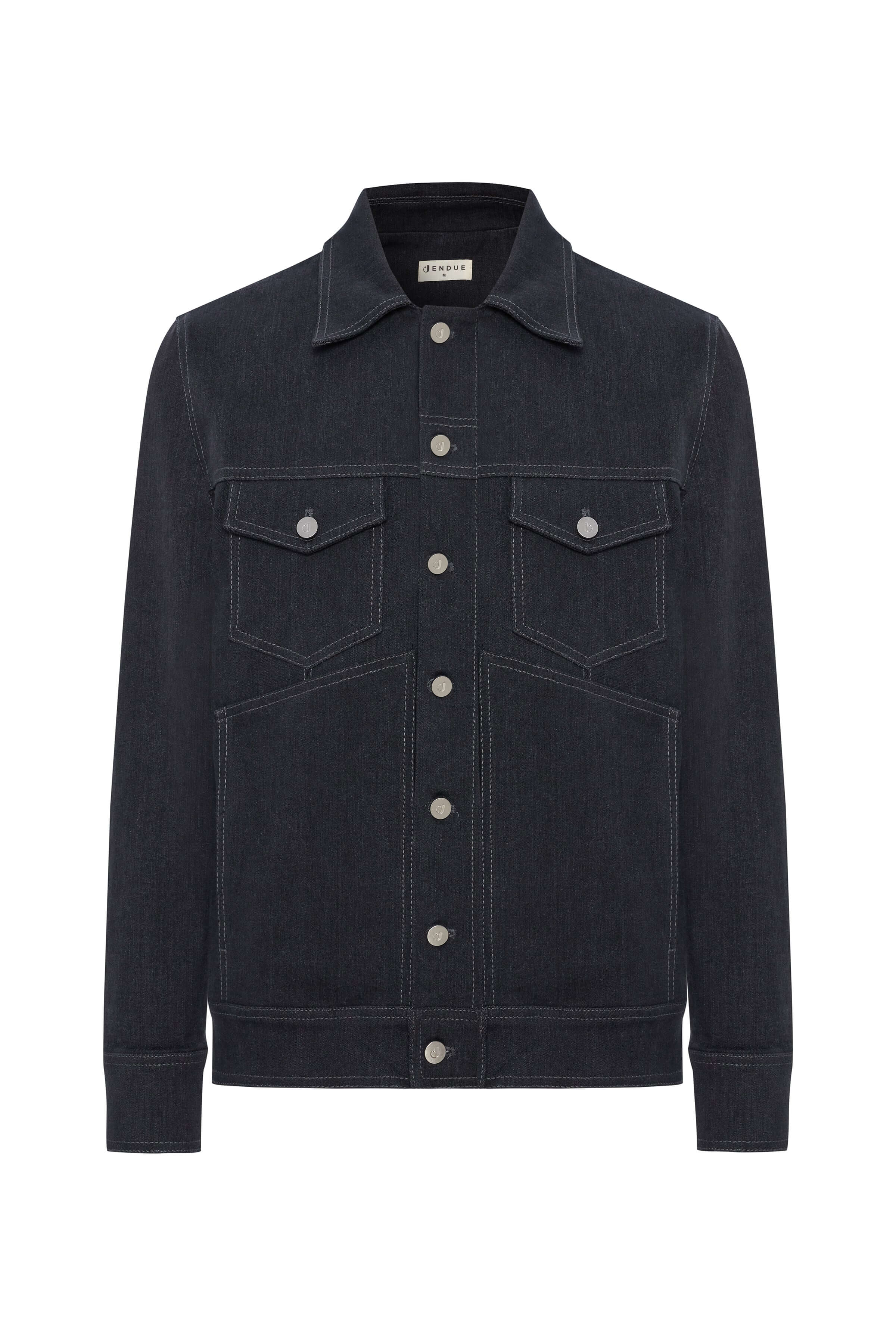 JENDUE Livorno Denim Jacket - Men's Dark Wash Jean Jacket