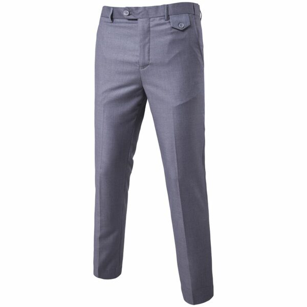 Mens Classic Slim Fit Stretch Flat Front Slacks Dress Pants - Image 101