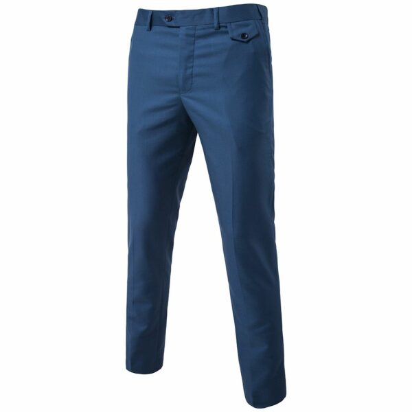 Mens Classic Slim Fit Stretch Flat Front Slacks Dress Pants - Image 17
