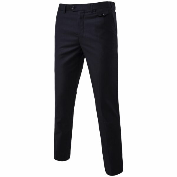 Mens Classic Slim Fit Stretch Flat Front Slacks Dress Pants - Image 47
