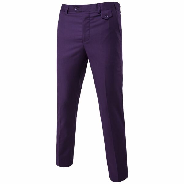 Mens Classic Slim Fit Stretch Flat Front Slacks Dress Pants - Image 29