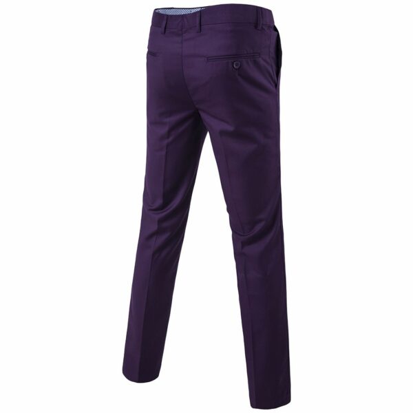 Mens Classic Slim Fit Stretch Flat Front Slacks Dress Pants - Image 30