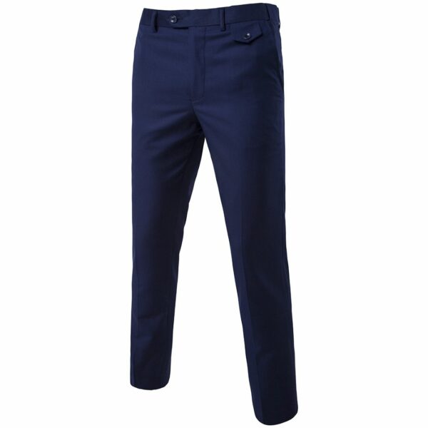 Mens Classic Slim Fit Stretch Flat Front Slacks Dress Pants - Image 104