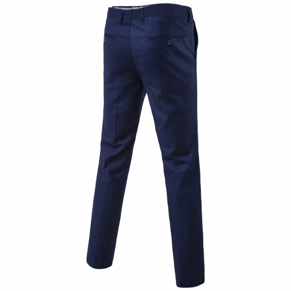 Mens Classic Slim Fit Stretch Flat Front Slacks Dress Pants - Image 105