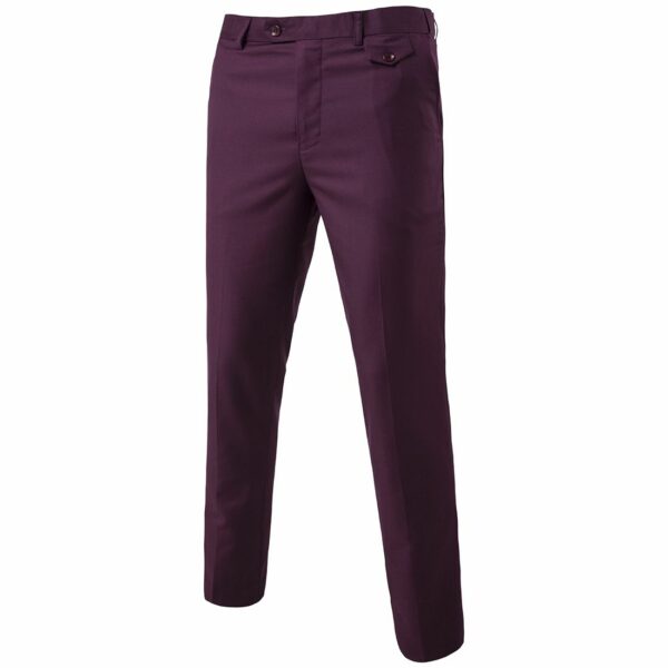 Mens Classic Slim Fit Stretch Flat Front Slacks Dress Pants - Image 56