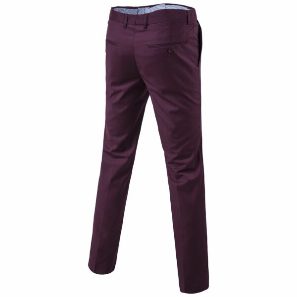 Mens Classic Slim Fit Stretch Flat Front Slacks Dress Pants - Image 57