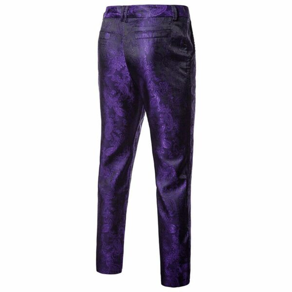 Paisley Floral Dress Suit Pants Straight Leg Trousers - Image 36