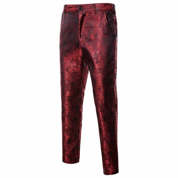 Paisley Floral Dress Suit Pants Straight Leg Trousers - Image 31