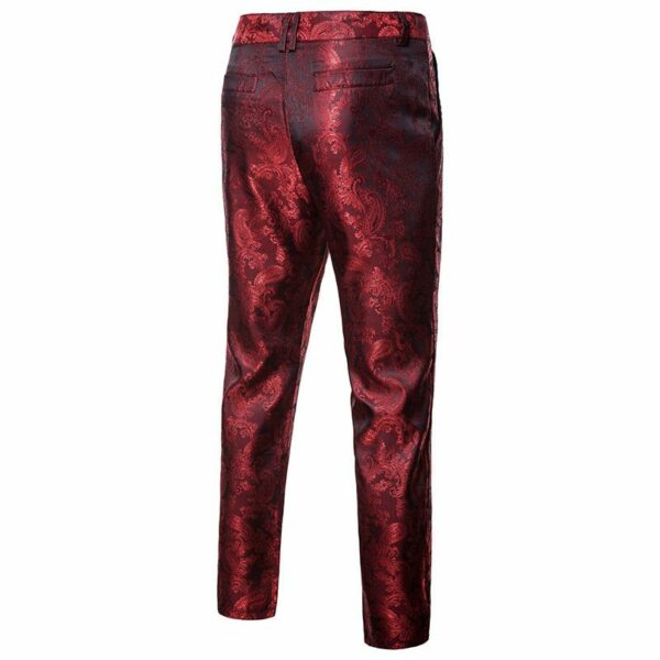 Paisley Floral Dress Suit Pants Straight Leg Trousers - Image 34