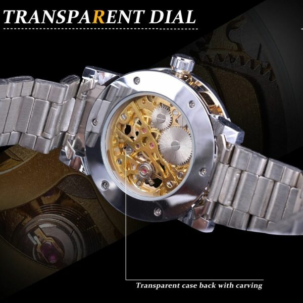 Fashion Casual Classic Popular Skeleton Rhinestone Manual Mechanical Watch Identity Status - Image 7