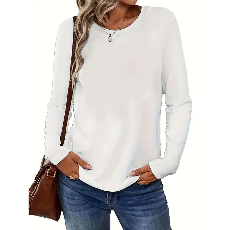3 Pack Womens Plus Size Long Sleeve Shirts Crew Neck Basic Tee Tops Loose Fit Fall Outfits For Women 1X-5X - Image 6
