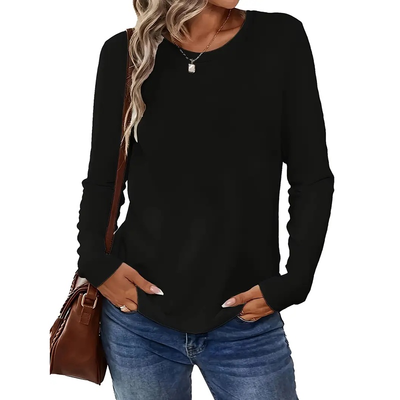 3 Pack Womens Plus Size Long Sleeve Shirts Crew Neck Basic Tee Tops Loose Fit Fall Outfits For Women 1X-5X - Image 10