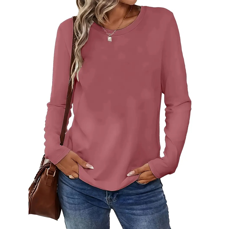 3 Pack Womens Plus Size Long Sleeve Shirts Crew Neck Basic Tee Tops Loose Fit Fall Outfits For Women 1X-5X - Image 7