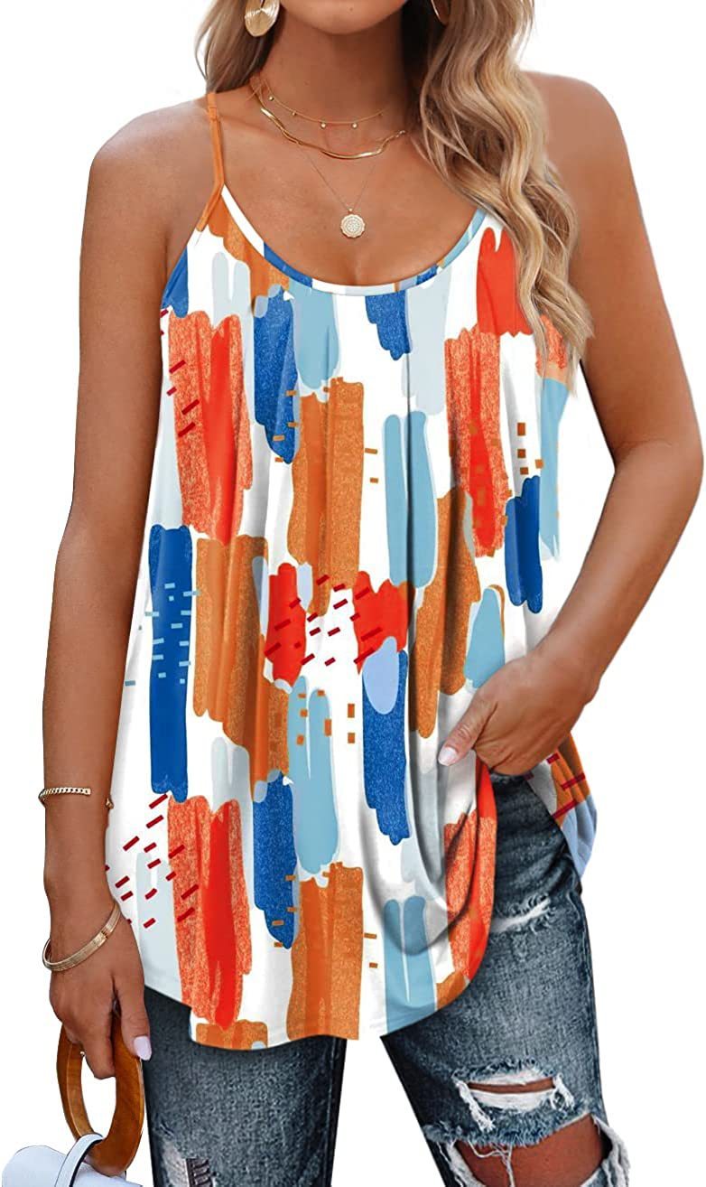 Women's Summer Vest Pleated Spaghetti Strap Tank Top - Image 5